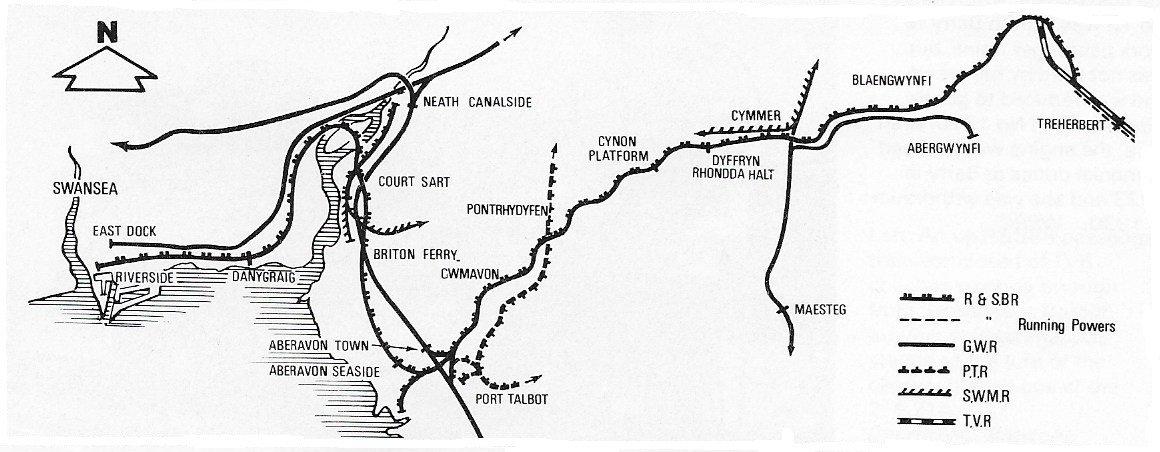 Rhondda and Swansea Bay Railway Map